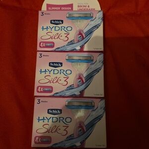 NEW (Lot of 3) Schick Hydro Silk 3 Razor Blade Refill Cartridges, 4ct each